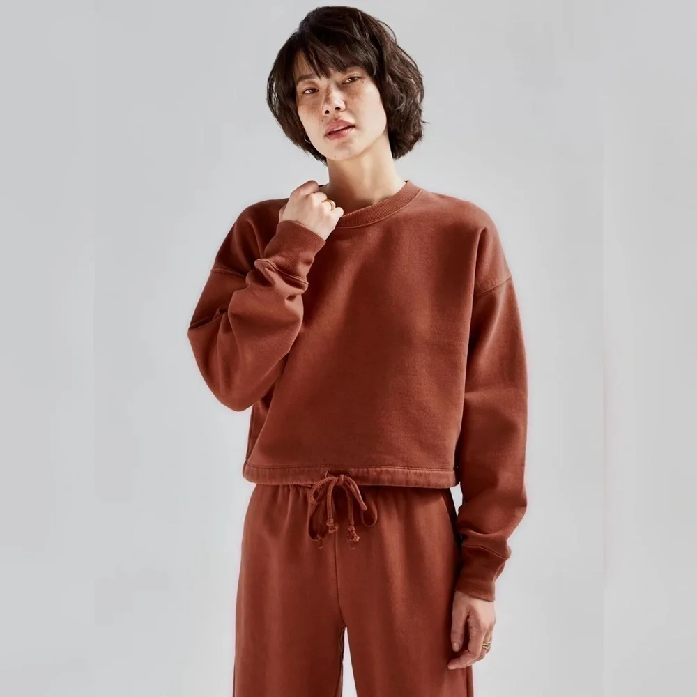 Wilfred Free | Fleece Cropped Sweatshirt Size Small - Picture 2 of 8